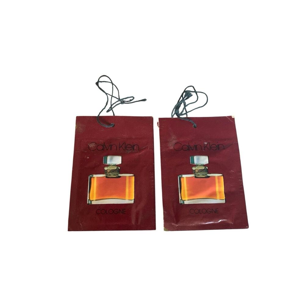 (2) Vintage Classic Calvin Klein Natural Spray Cologne Hang Tag